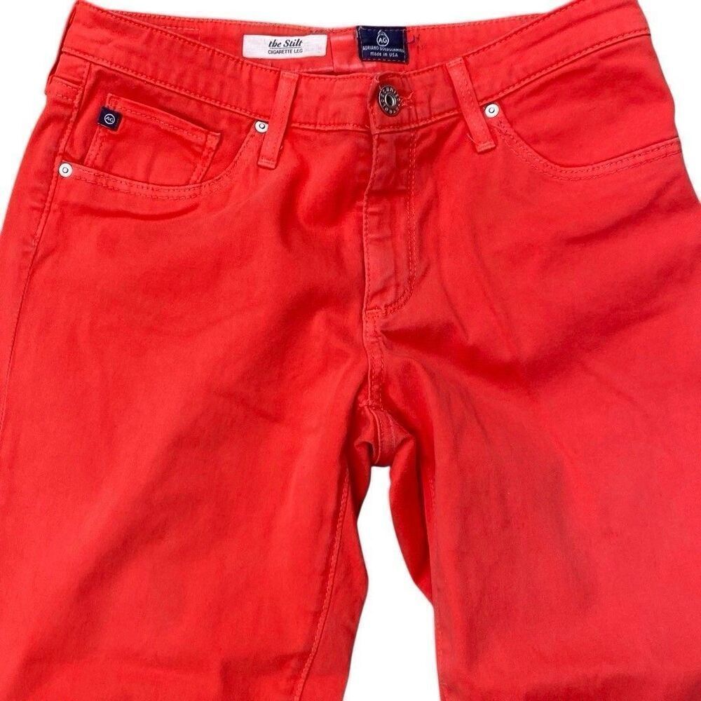 Adriano Goldschmied The Stilt Cigarette Leg Jeans Red Women Sz 29R Made In USA - Picture 3 of 6
